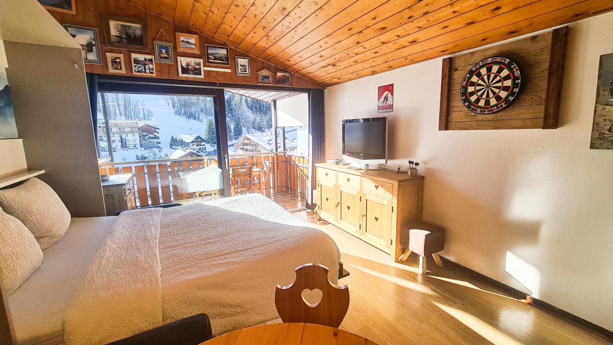 Studio Les Granges - Vue Montage Et Village, Centre La Clusaz - Aravistour Exteriör bild